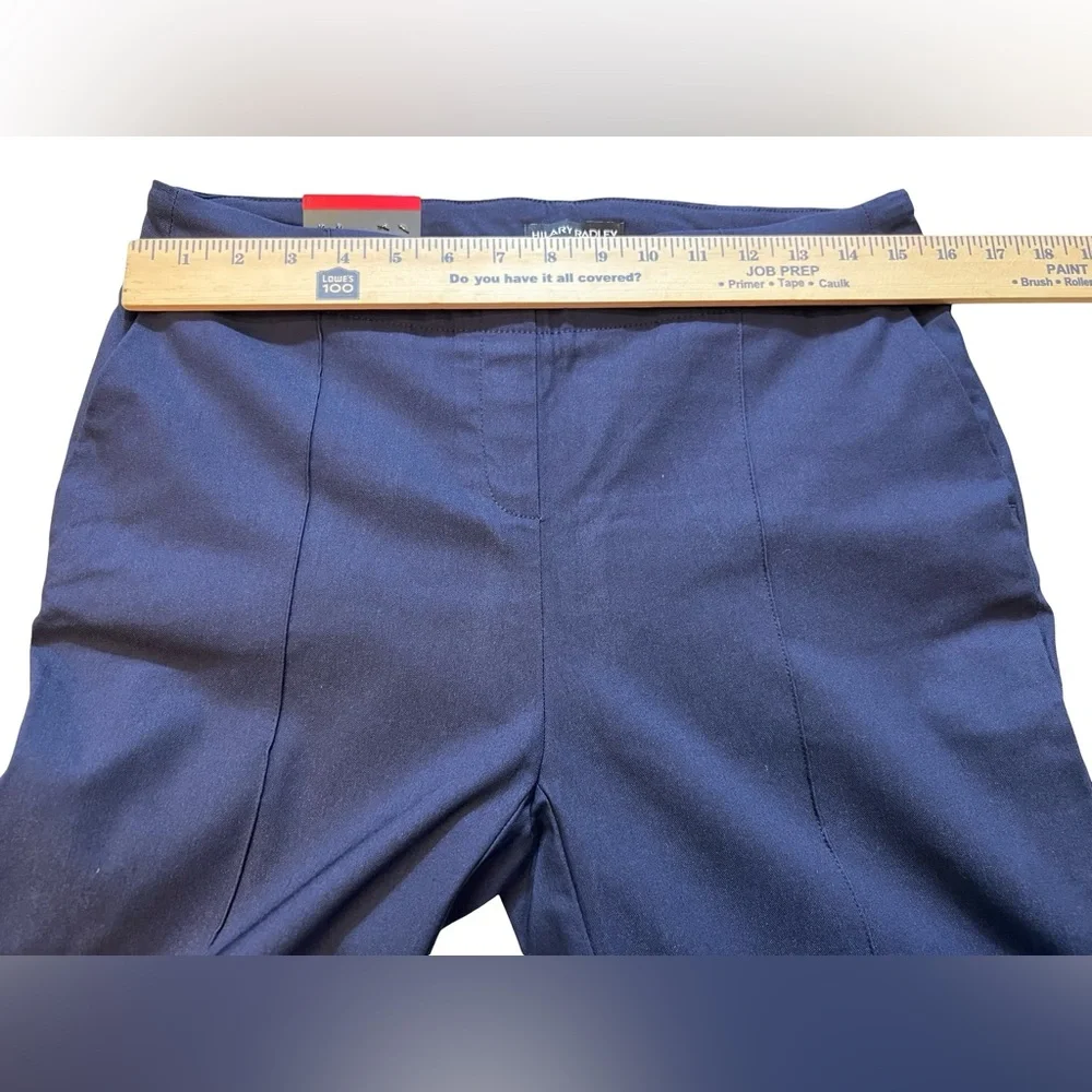Hilary Radley Navy Slim Leg Pants Mid Rise‎ Tummy Control Size medium 29” Inseam